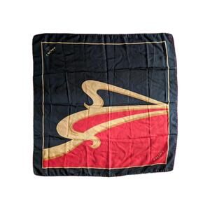 MAXIM’S DE PARIS GORGEOUS SIGNATURE BLACK RED GOLD SCARF